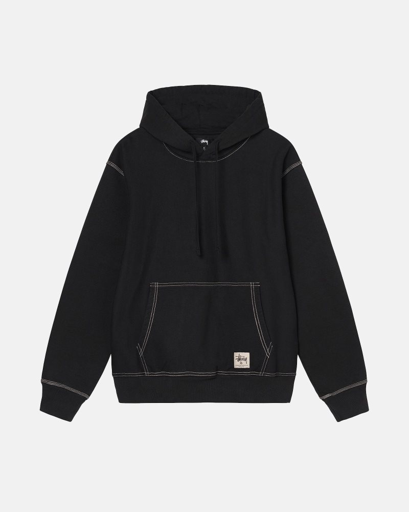 Sweat a Capuche Stussy Contrast Stitch Label Noir | ANW-8018793