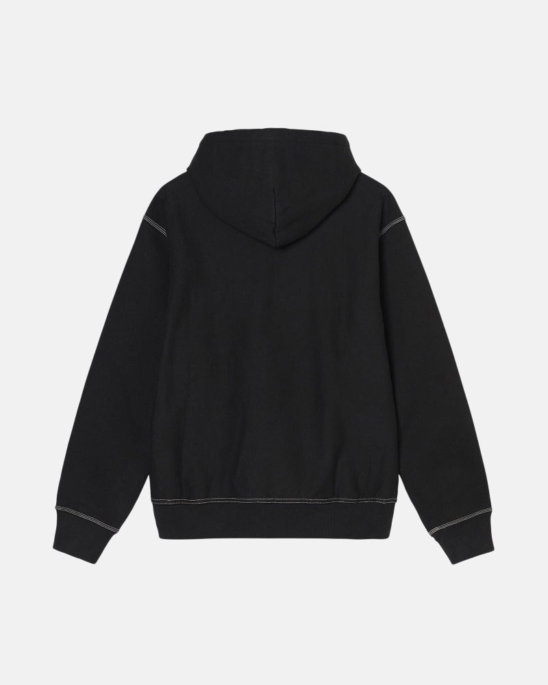 Sweat a Capuche Stussy Contrast Stitch Label Noir | ANW-8018793