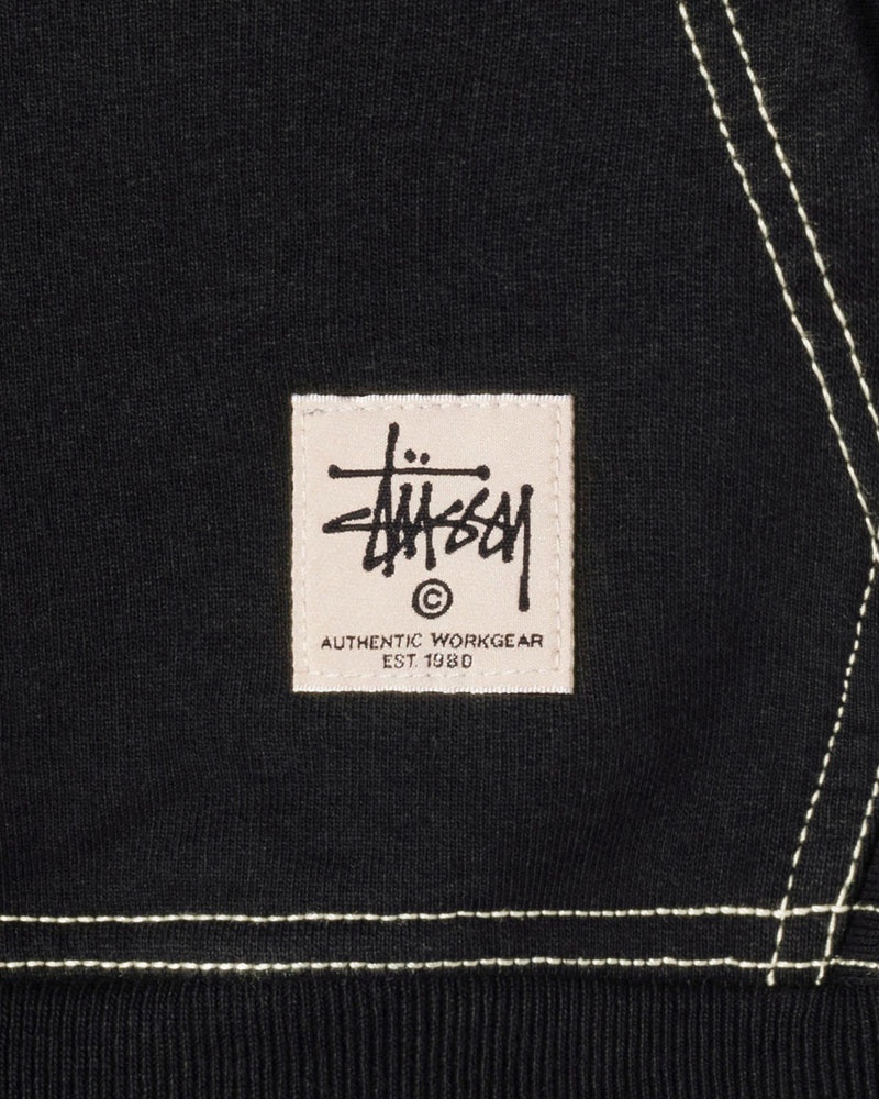 Sweat a Capuche Stussy Contrast Stitch Label Noir | ANW-8018793