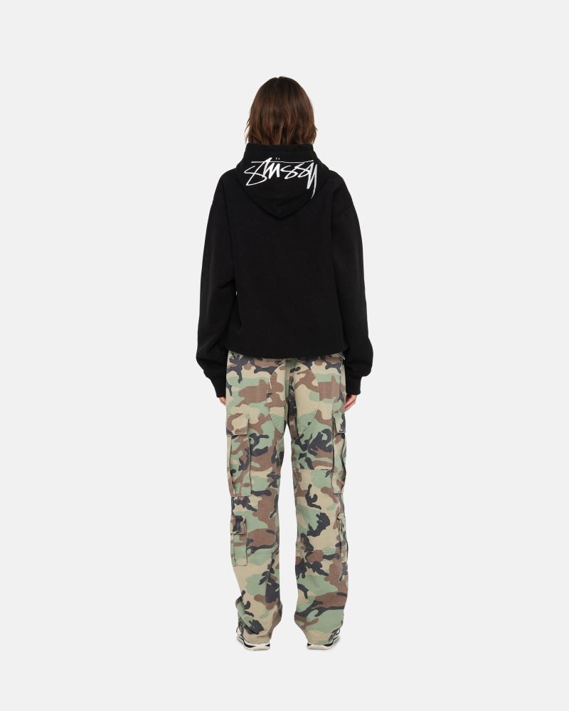 Sweat a Capuche Stussy Back Applique Noir | QGQ-8545214