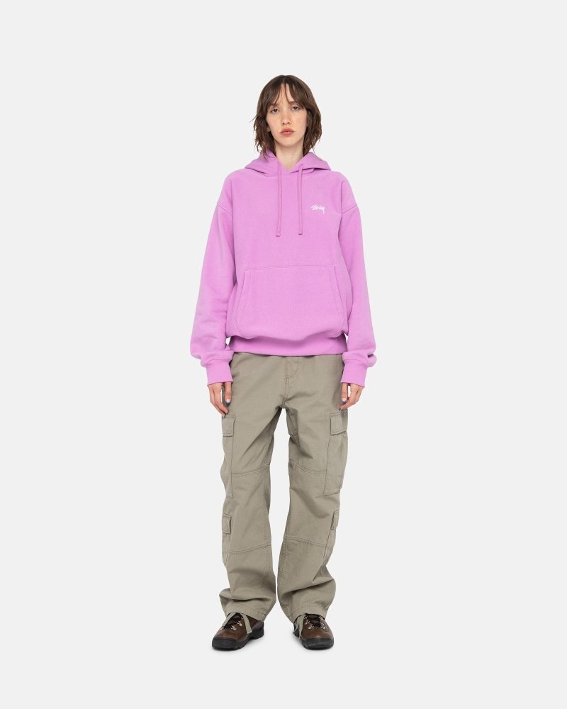 Sweat a Capuche Stussy Stock Logo Violet | WJL-9401611