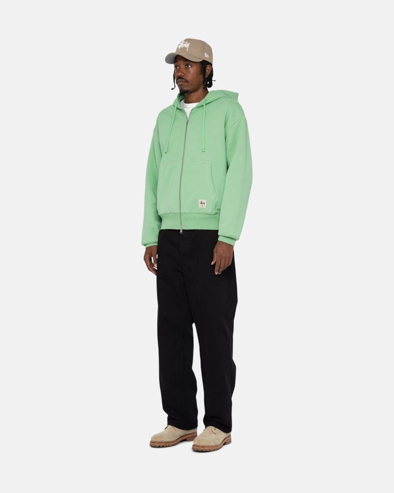 Sweat a Capuche Stussy Double Face Label Zip Vert | HGK-1802558