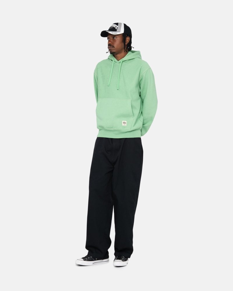 Sweat a Capuche Stussy Contrast Stitch Label Vert | MRW-4748576