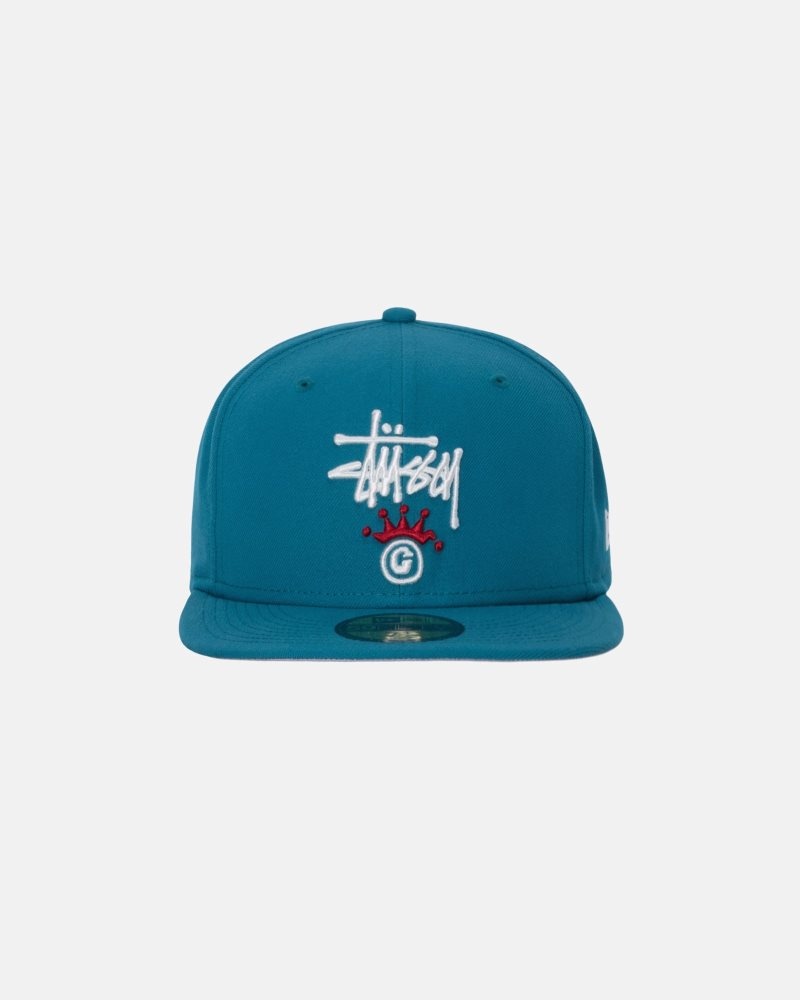 Casquettes Stussy New Era 59fifty Copyright Crown Teal | GSP-2232538