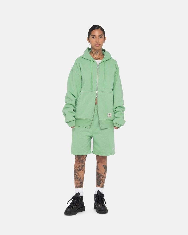 Sweat a Capuche Stussy Double Face Label Zip Vert | HGK-1802558