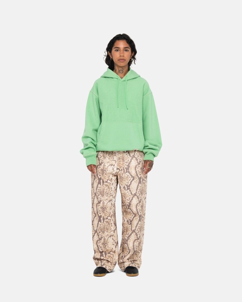 Sweat a Capuche Stussy Contrast Stitch Label Vert | MRW-4748576