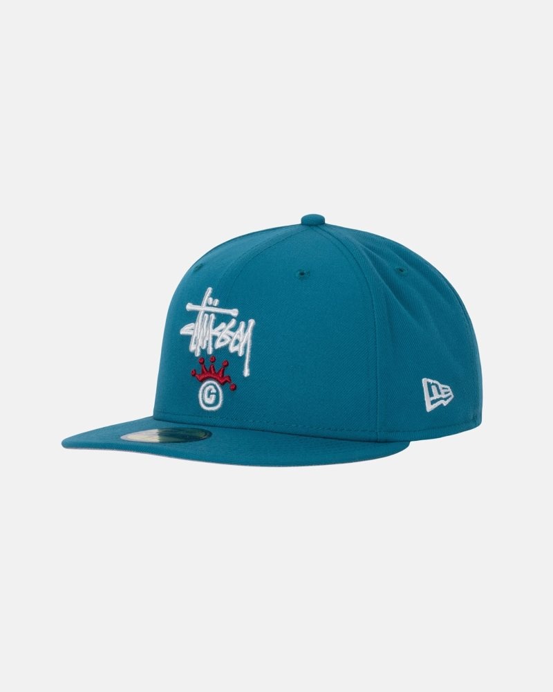 Casquettes Stussy New Era 59fifty Copyright Crown Teal | GSP-2232538