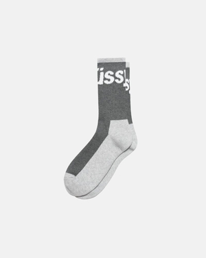 Chaussettes Stussy Logo Jacquard Trail Charcoal | SEJ-0960427