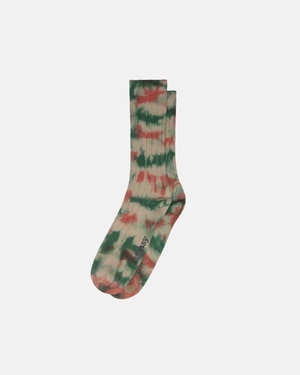 Chaussettes Stussy Multi Dyed Nervuré Clay/Forest | MVZ-4343519