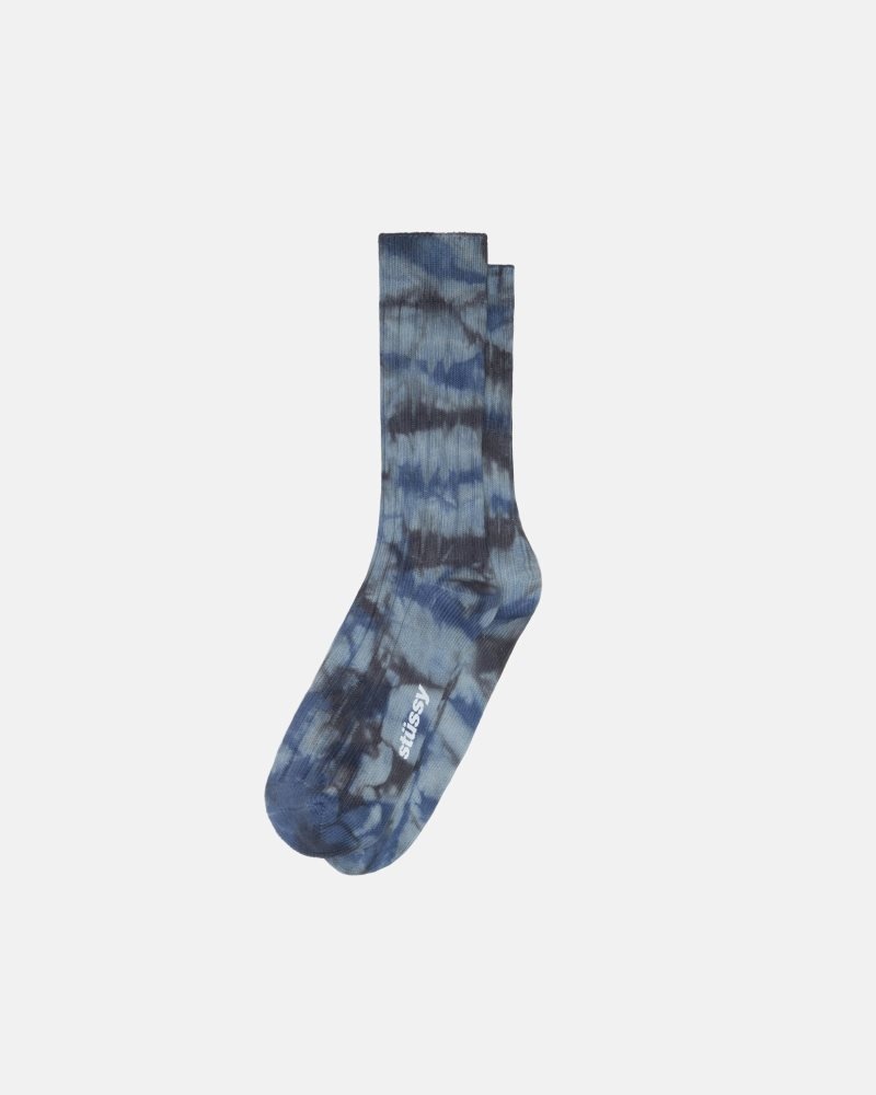 Chaussettes Stussy Multi Dyed Nervuré Steel/Blue | NWY-0829606