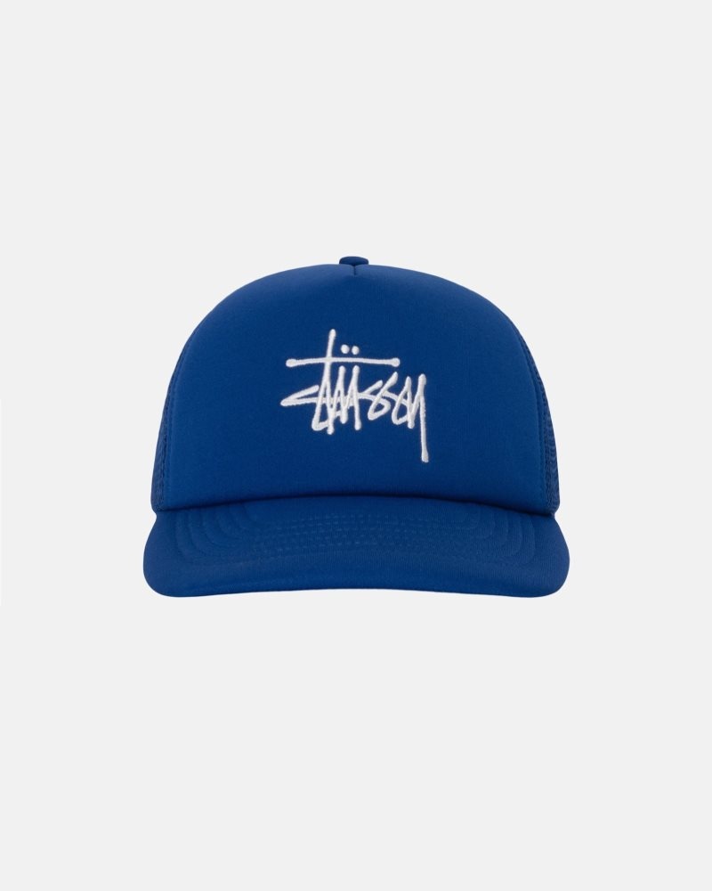 Casquettes Stussy Trucker Big Basic Snapback Bleu Royal | ATH-8069247