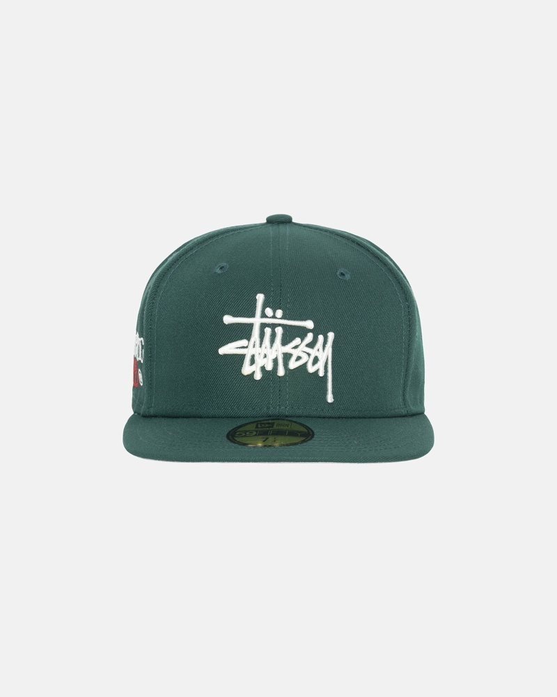 Casquettes Stussy New Era 59fifty Authentic Vert | YYV-6754981