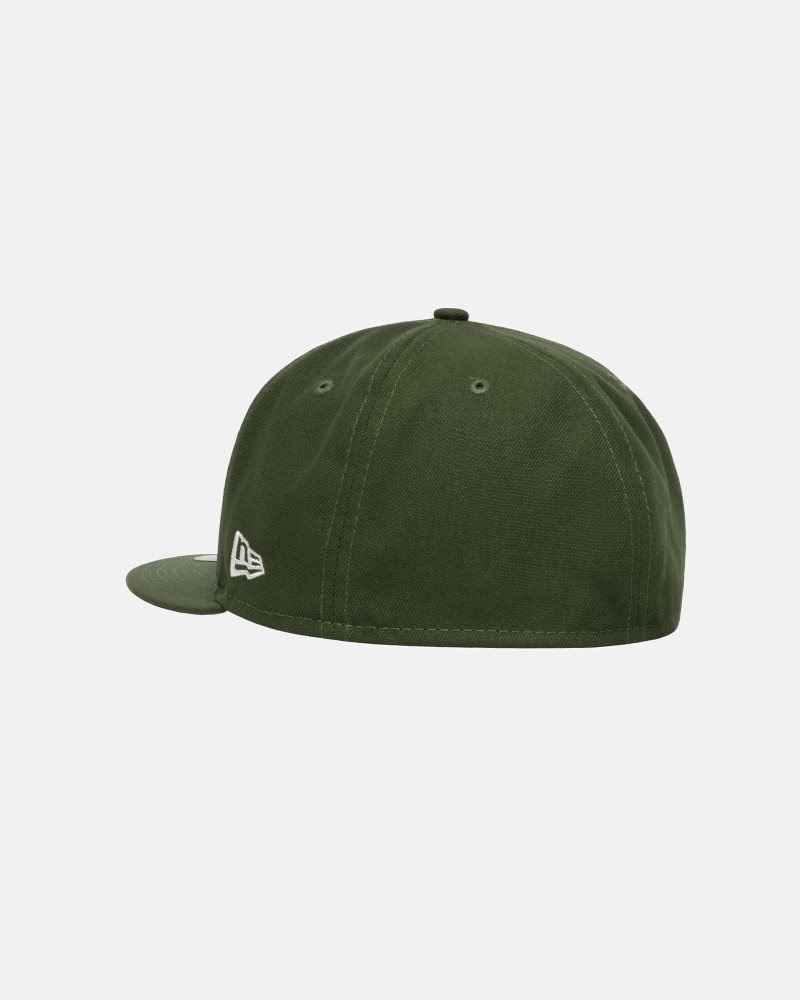 Casquettes Stussy New Era 59fifty Authentic Vert Olive | HPQ-8249398