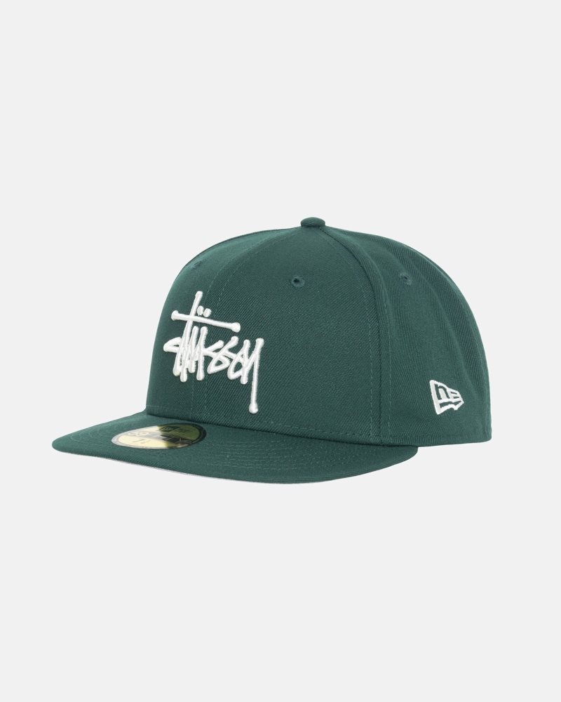 Casquettes Stussy New Era 59fifty Authentic Vert | YYV-6754981