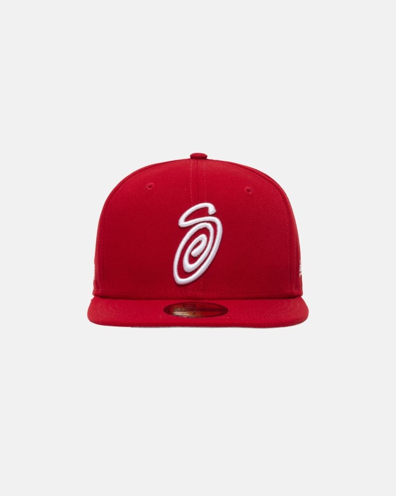 Casquettes Stussy New Era 59fifty Curly S Rouge | EFG-6380048