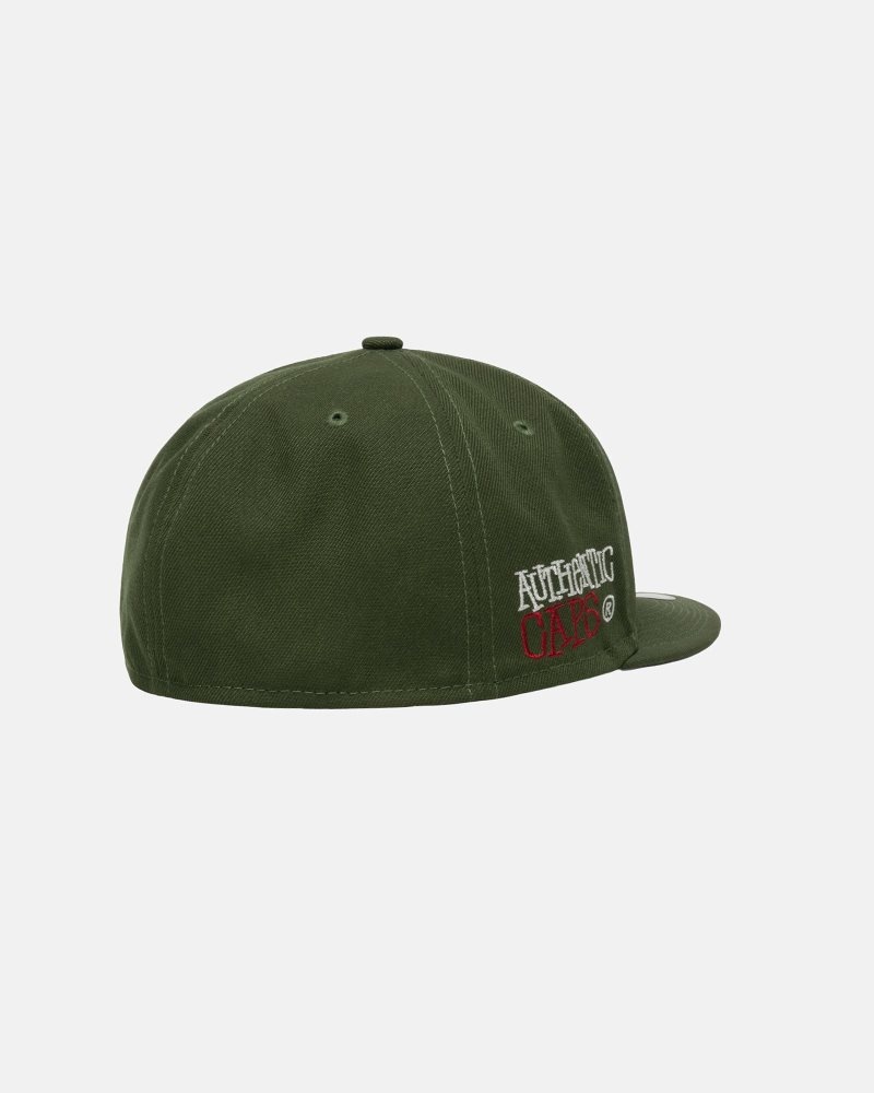 Casquettes Stussy New Era 59fifty Authentic Vert Olive | HPQ-8249398