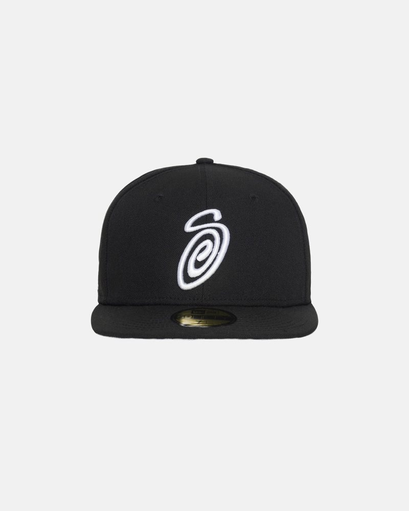 Casquettes Stussy New Era 59fifty Curly S Noir | SQD-1856906