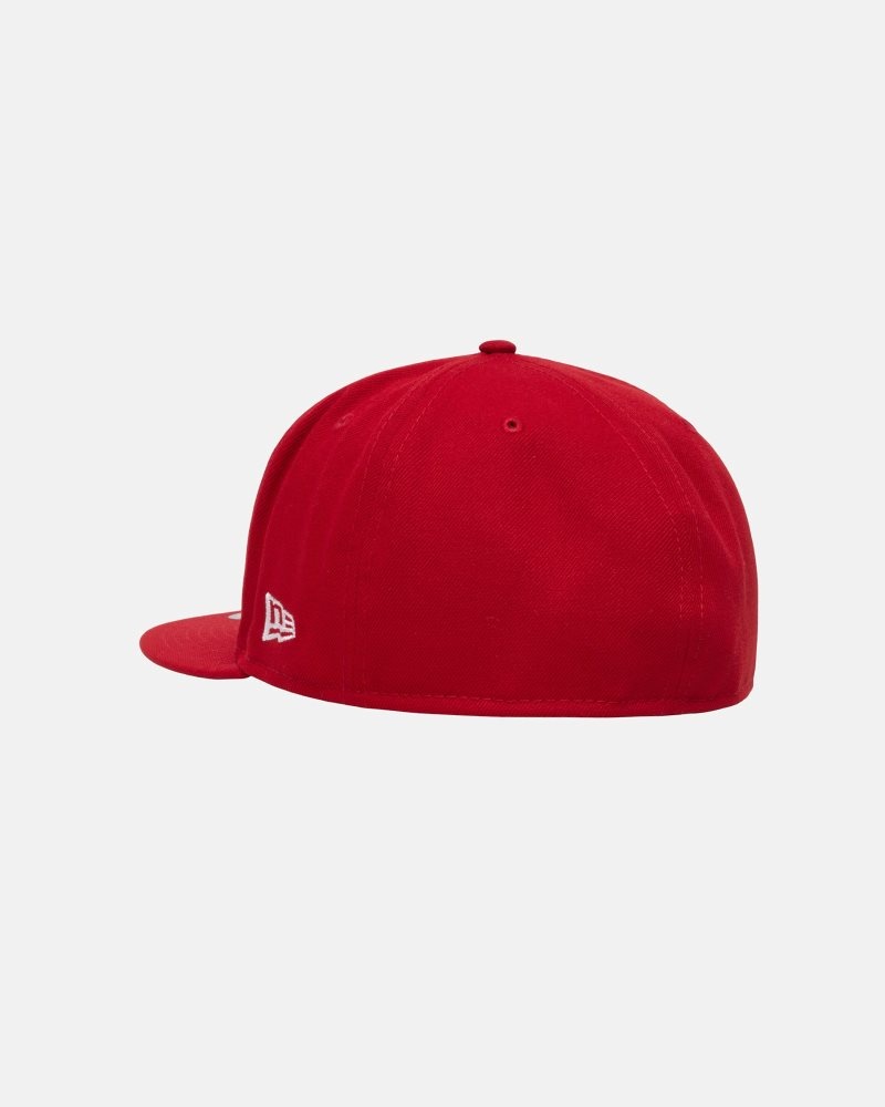 Casquettes Stussy New Era 59fifty Curly S Rouge | EFG-6380048