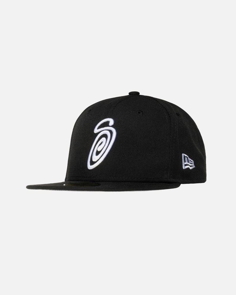 Casquettes Stussy New Era 59fifty Curly S Noir | SQD-1856906