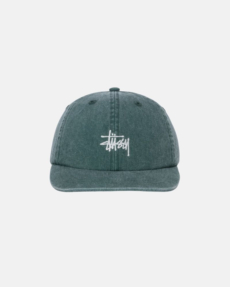 Casquettes Stussy Low Pro Basic Washed Strapback Pine | KKM-6793596