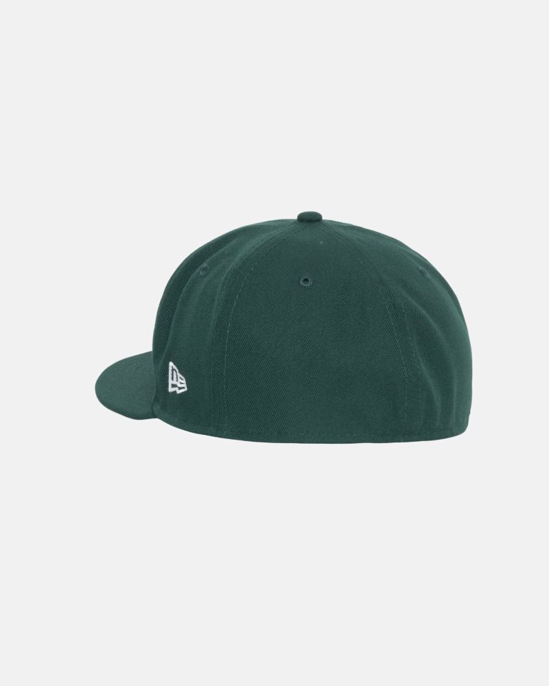 Casquettes Stussy New Era 59fifty Curly S Vert | RQC-2901623