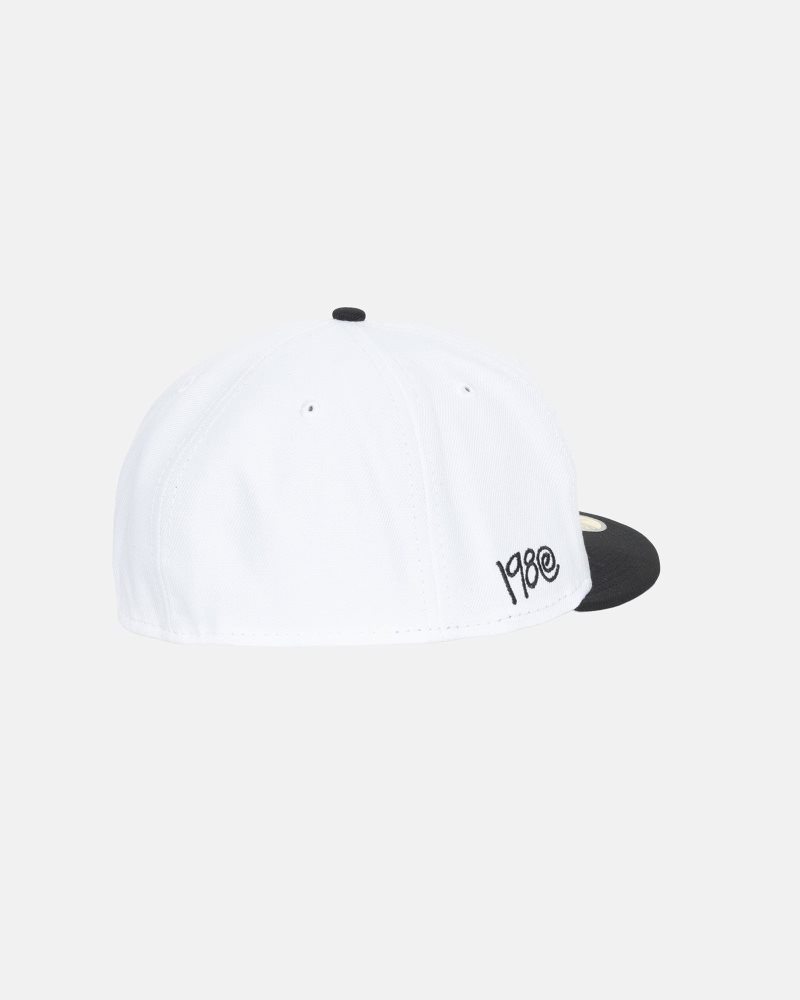 Casquettes Stussy New Era 59fifty Curly S White/Black | CCR-9303404