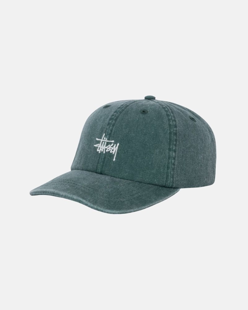 Casquettes Stussy Low Pro Basic Washed Strapback Pine | KKM-6793596