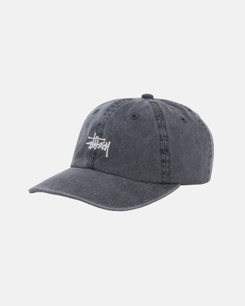 Casquettes Stussy Low Pro Basic Washed Strapback Charcoal | BUE-5713745