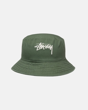 Chapeau Stussy Bucket Big Stock Vert Olive | HYL-6837943