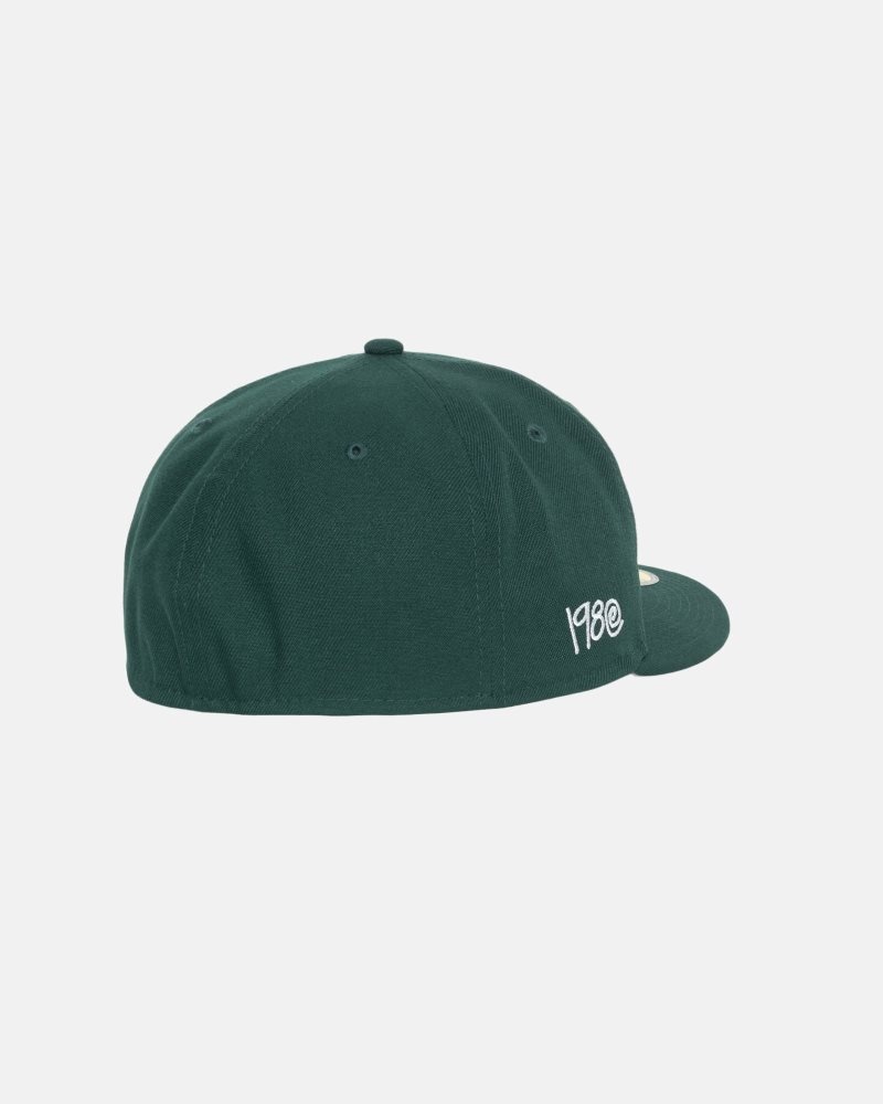 Casquettes Stussy New Era 59fifty Curly S Vert | RQC-2901623