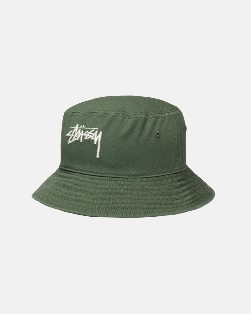 Chapeau Stussy Bucket Big Stock Vert Olive | HYL-6837943