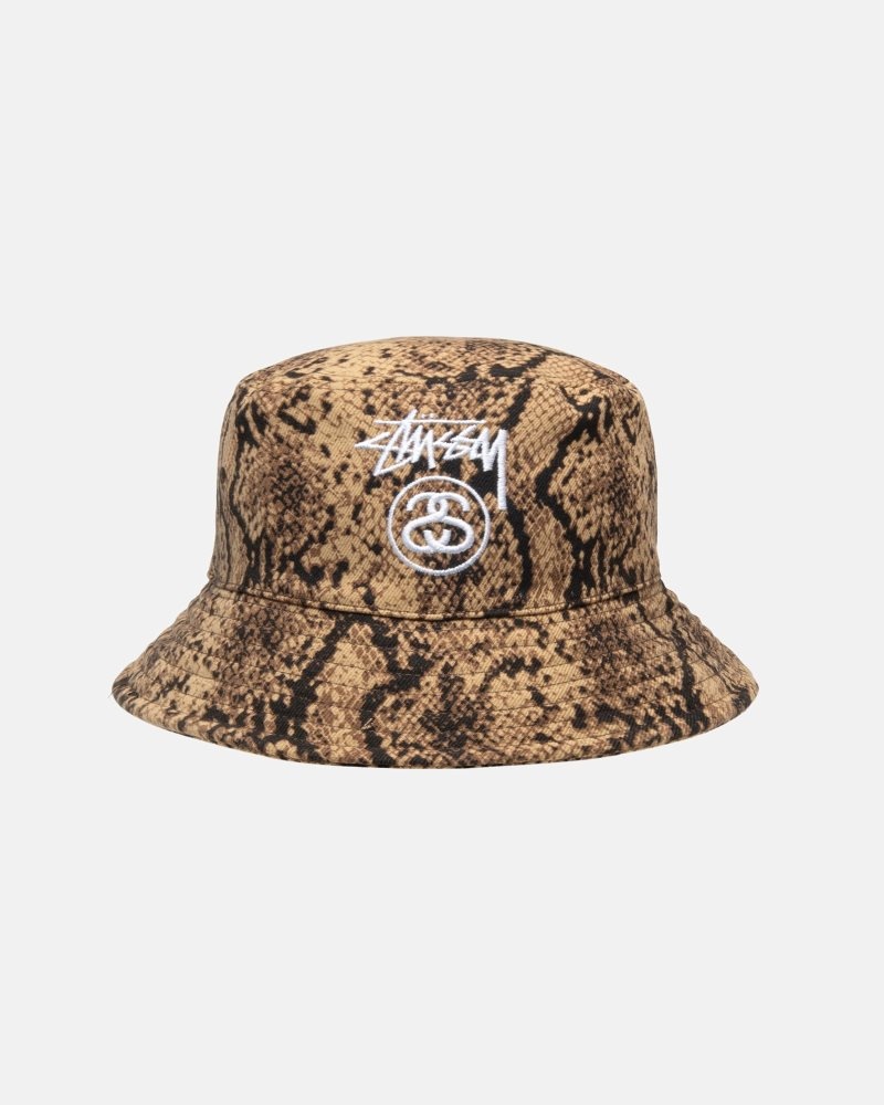 Chapeau Stussy Deep Bucket Stock Lock Marron | MBT-5977754