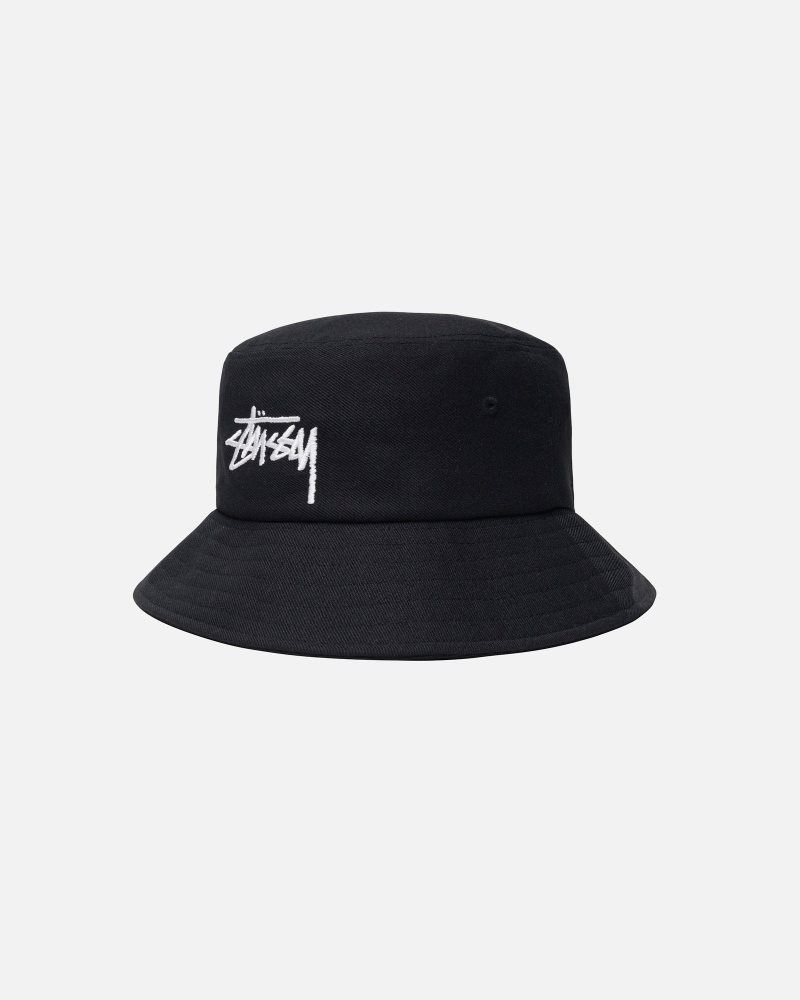 Chapeau Stussy Bucket Big Stock Noir | MXA-3205587