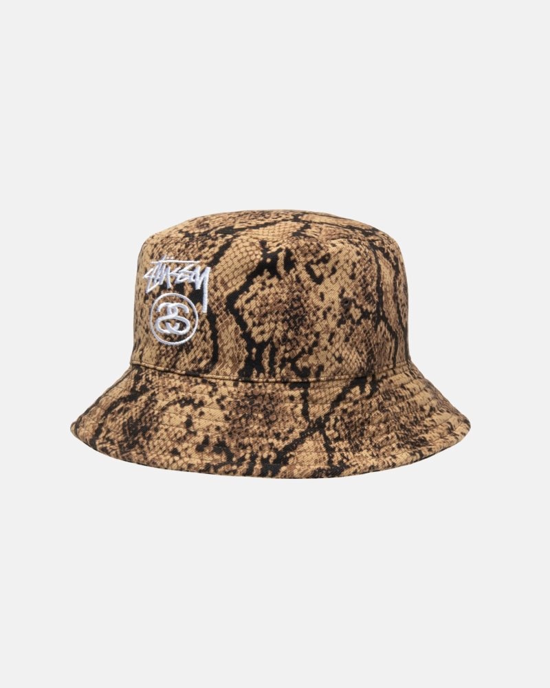 Chapeau Stussy Deep Bucket Stock Lock Marron | MBT-5977754