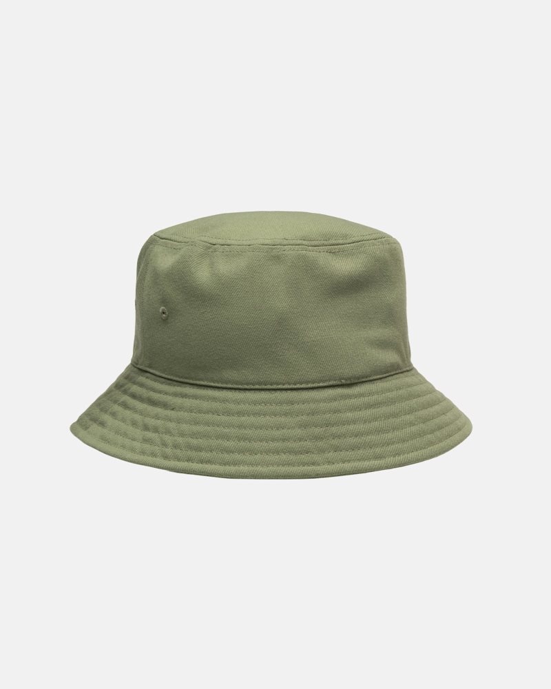 Chapeau Stussy Deep Bucket Stock Lock Vert Olive | VJC-2486122