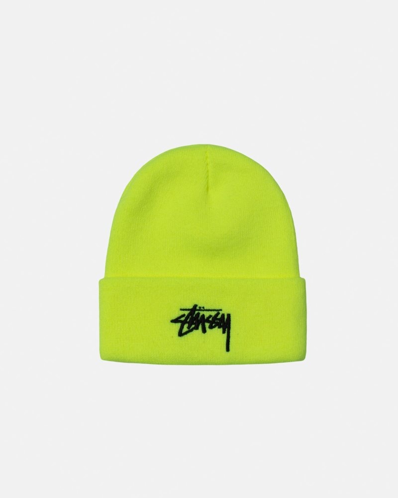 Bonnet Stussy Cuff Stock Jaune | UHD-2925282