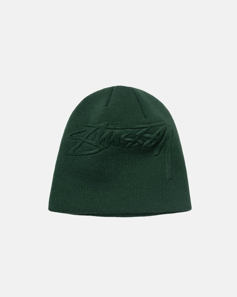 Casquettes Stussy Skull Embossed Smooth Stock Pine | PWD-8621953